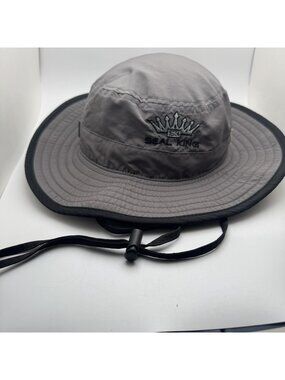 The Game Seal King Gray Boonie Bucket Hat Men's One Size Adjustable Chin Strap